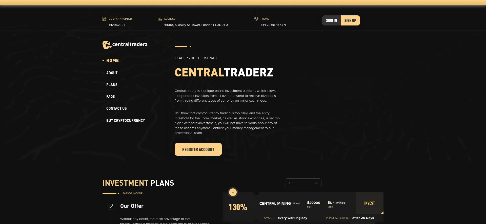 Centraltraderz Reseñas Estafa financiera Informe de Escaneo