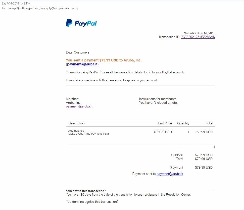 Sitio falso de pago de PayPal