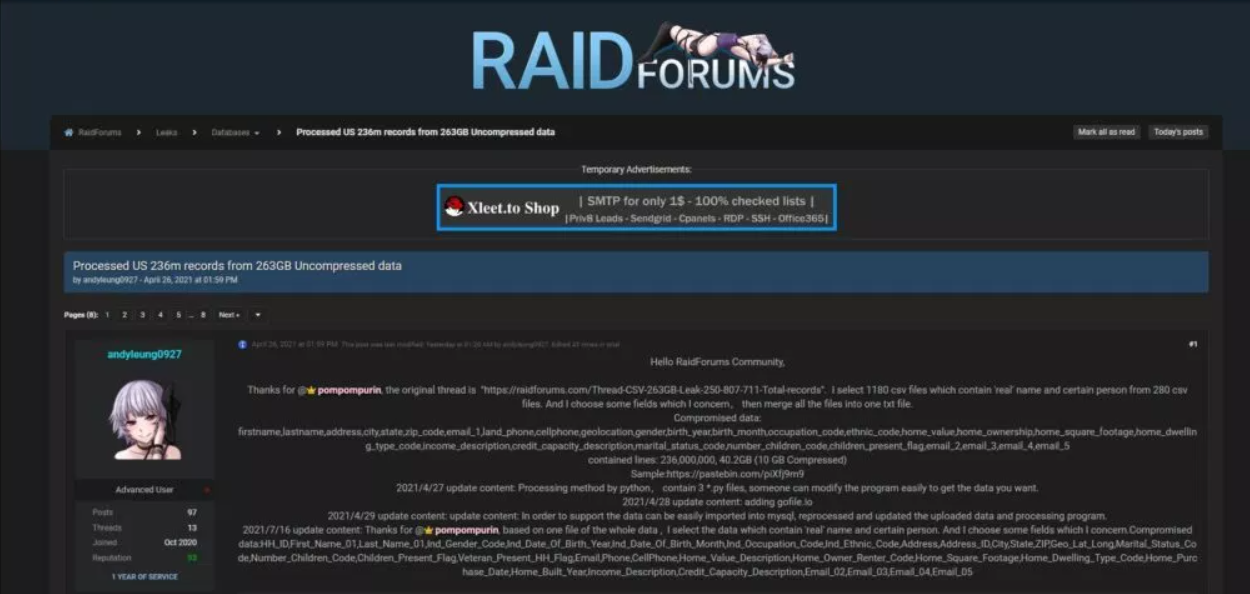 Página de RaidForums