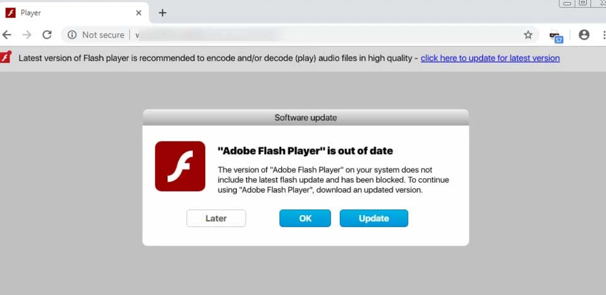 Estafa de actualización de Flash Player