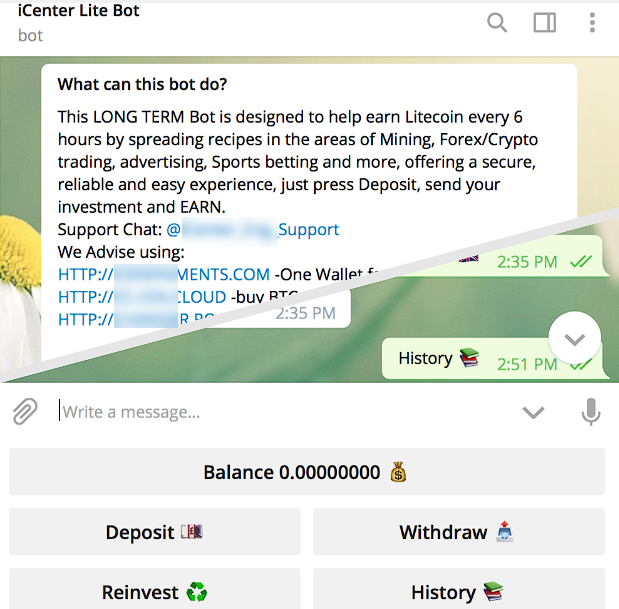 Phishing con bots de Telegram