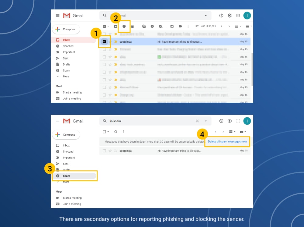 Eliminar correos electrónicos no deseados de Gmail