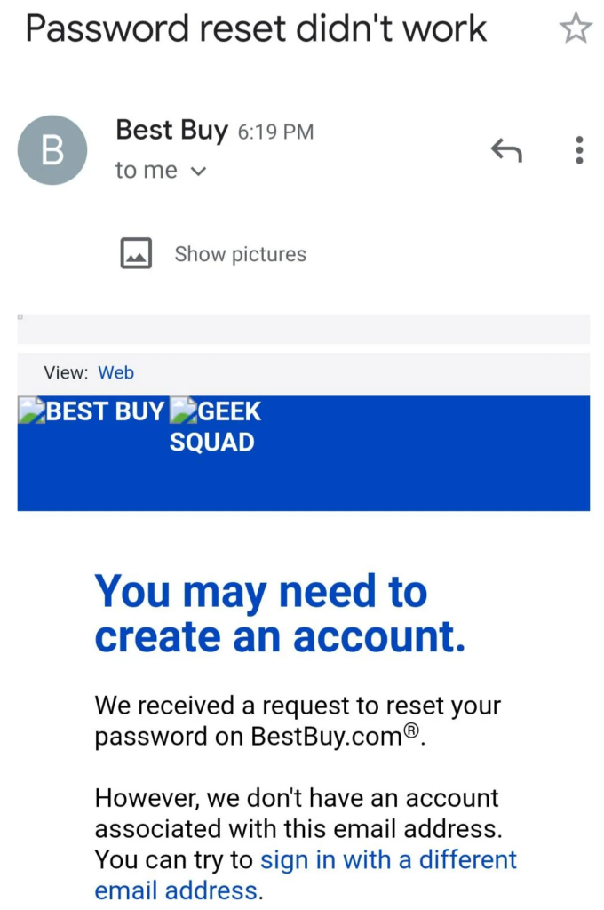 Estafa de correo electrónico de Phishing Geek Squad con errores