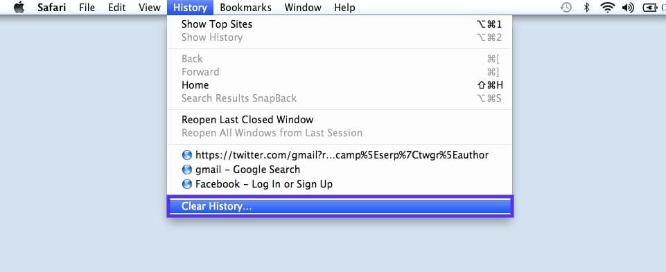 Borrar el historial para eliminar el error Safari no puede establecer una conexión segura