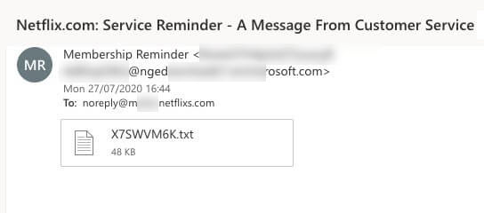 Netflix Scam Email