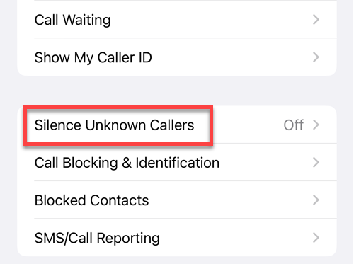 Cómo bloquear llamadas fraudulentas en iPhone paso 4