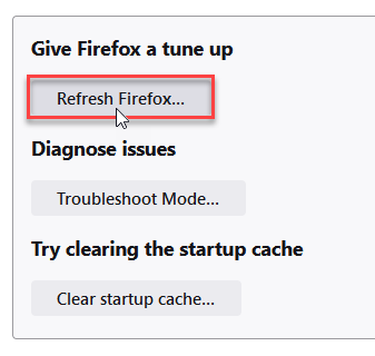 Firefox: Elija Actualizar