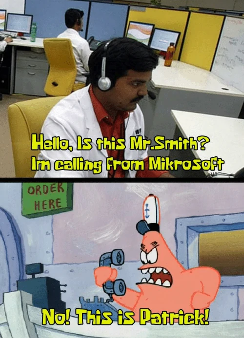 Hombres indios llaman a la gente y se presentan como memes de soporte técnico de Microsoft