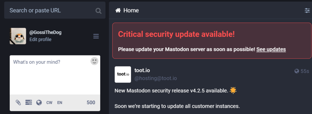 Adquisición de cuenta de Mastodon 