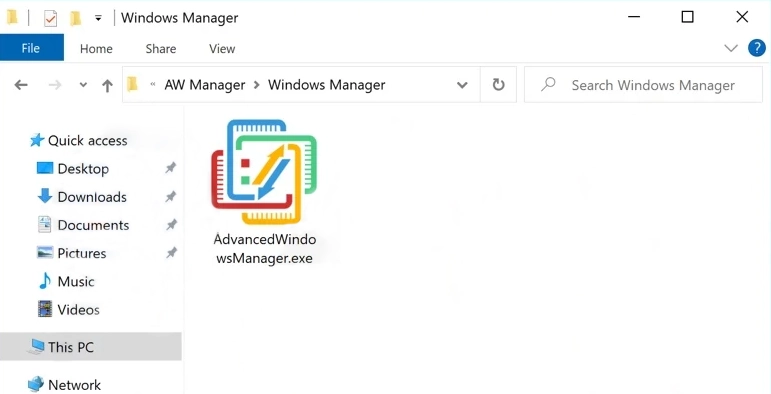 Advanced Window Manager in the folder