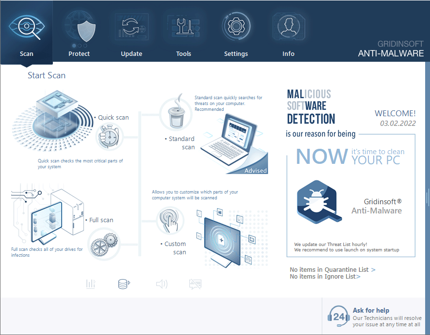 GridinSoft Anti-Malware principal