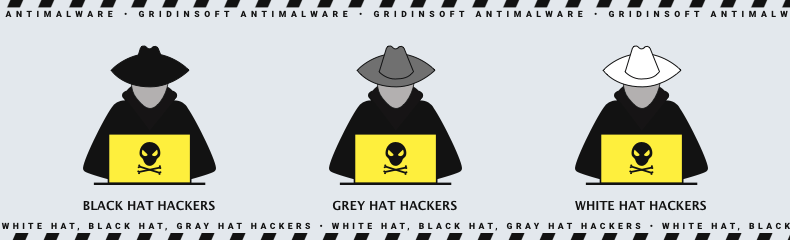 Hackers de sombrero blanco, sombrero negro, sombrero gris