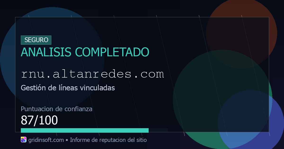 Rnu.altanredes.com: reseñas y reputación (Confianza 92/100)