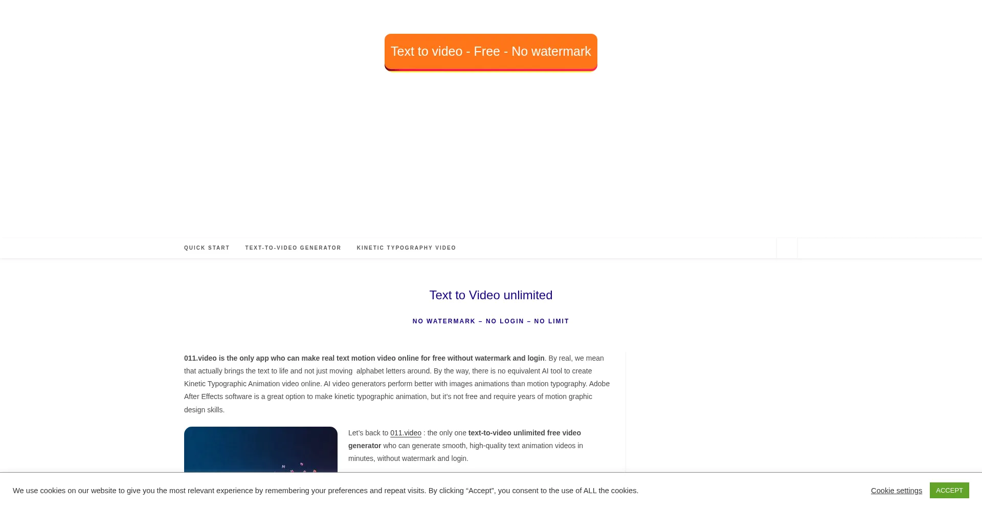 Website screenshot of 011.video