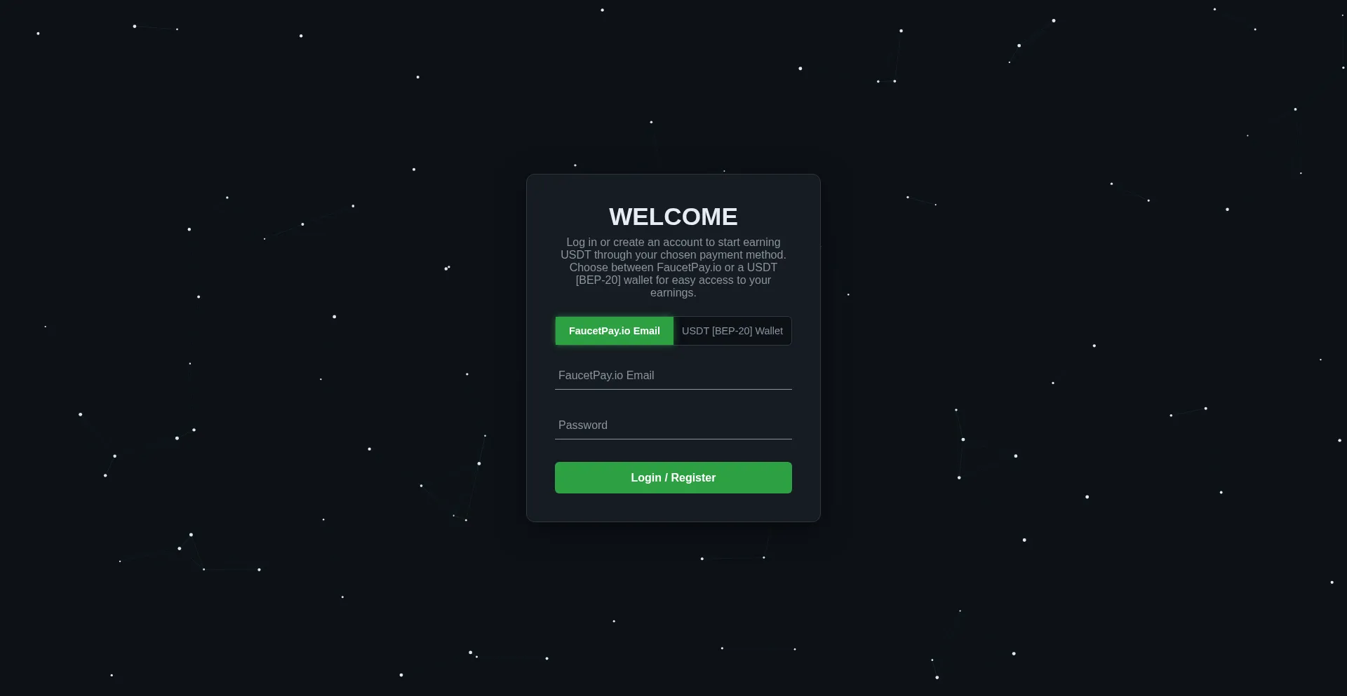 Website screenshot of 100usdt.run