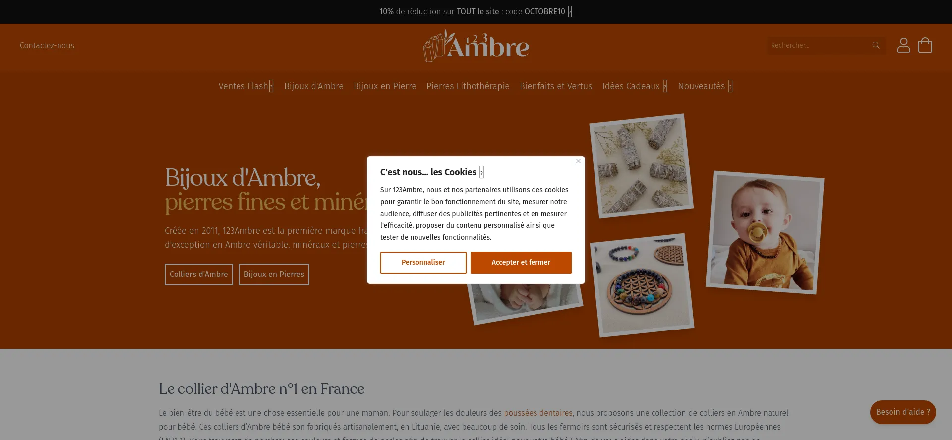 Website screenshot of 123ambre.com