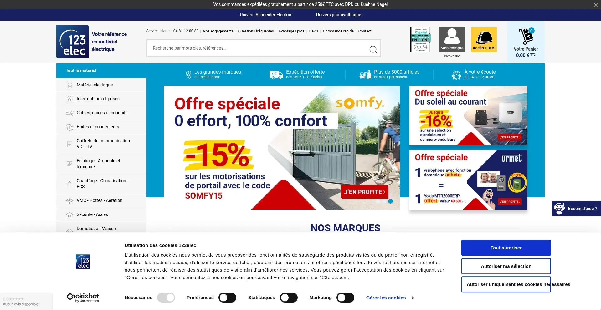 Website screenshot of 123elec.com