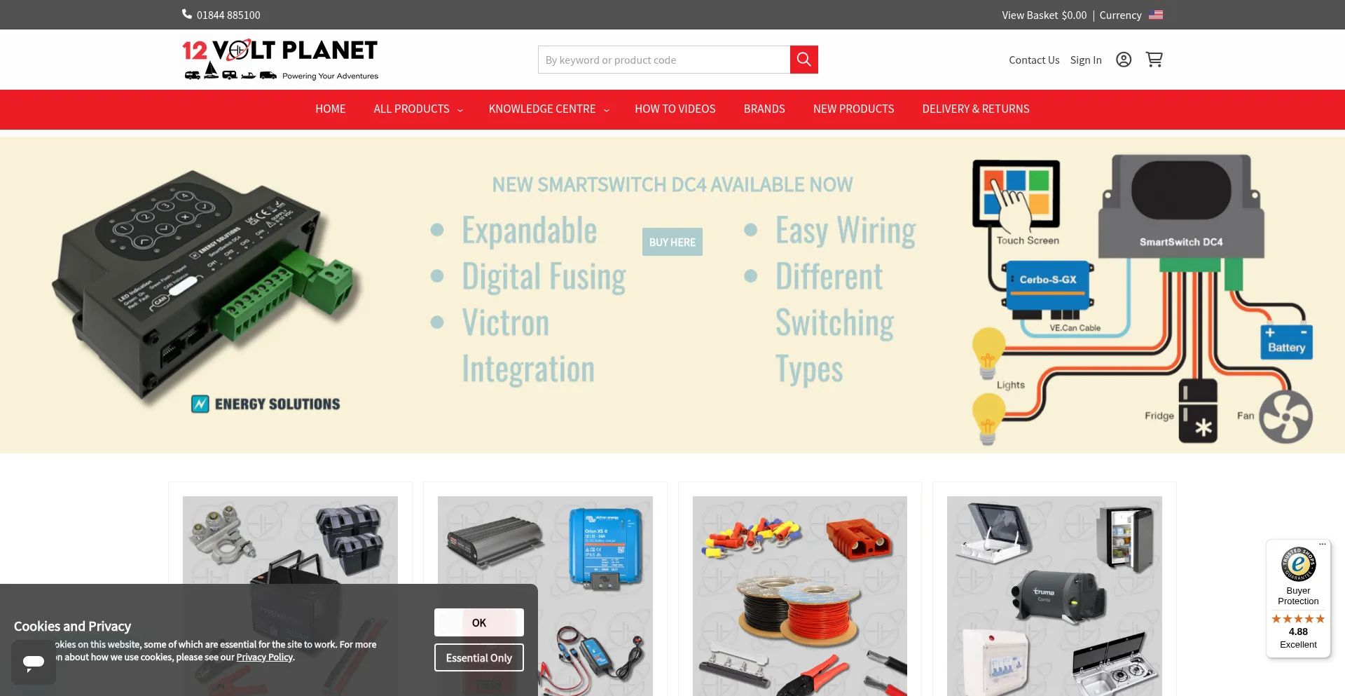 Website screenshot of 12voltplanet.co.uk