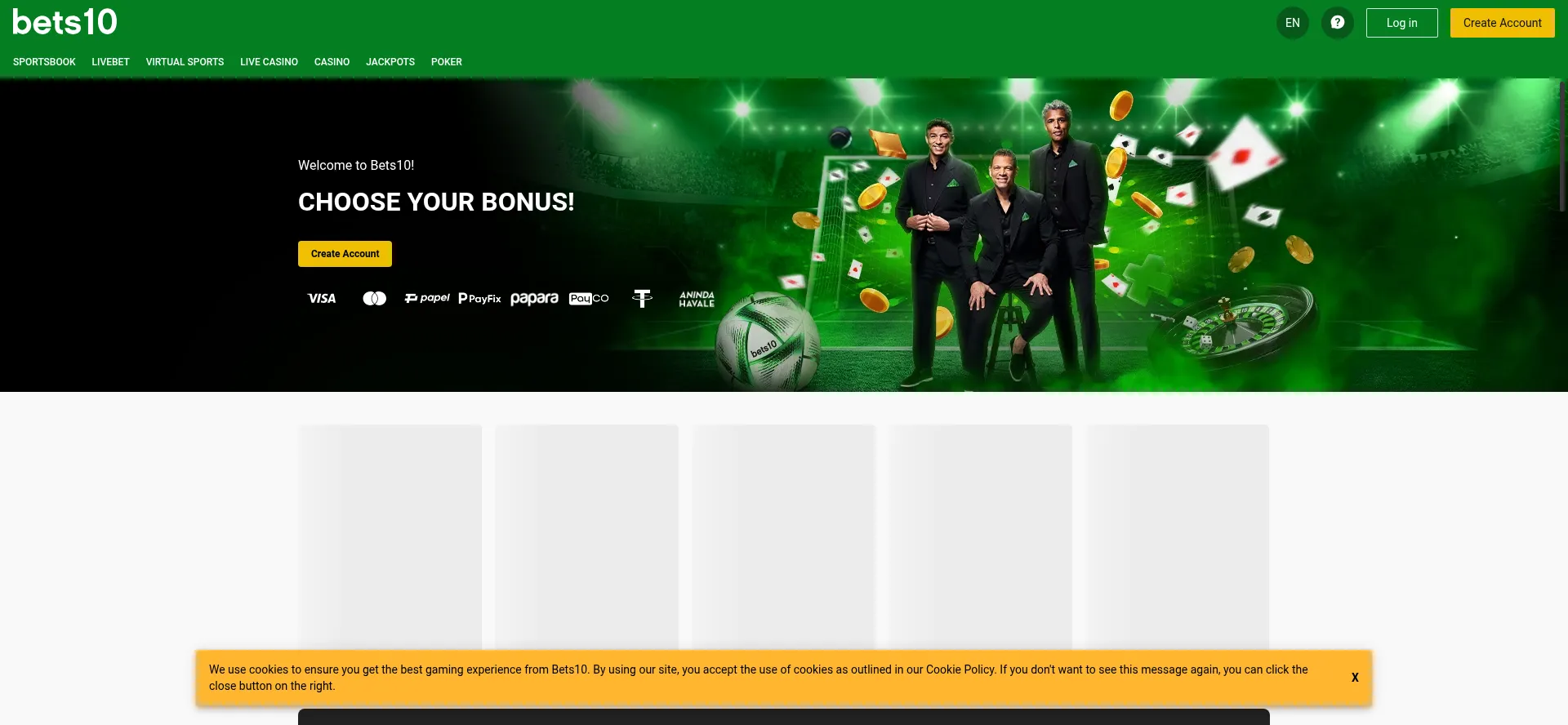 Website screenshot of 1312bets10.com