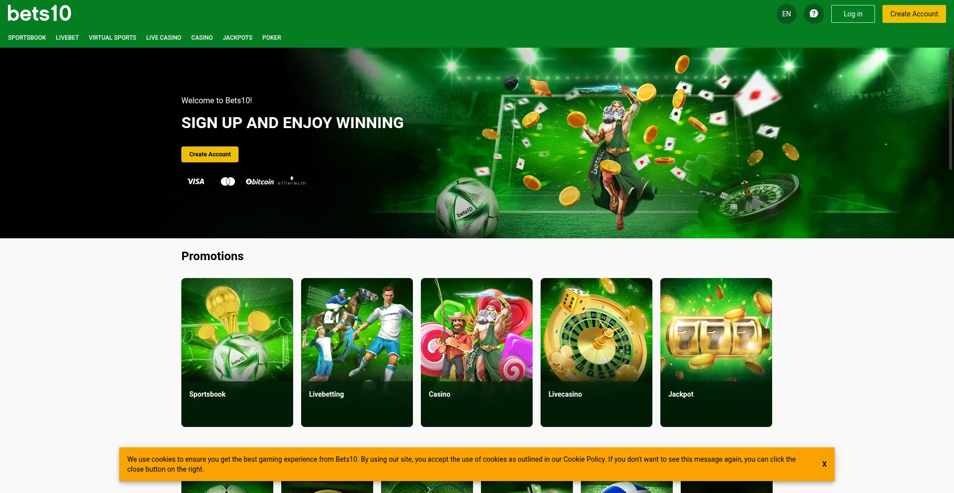 Website screenshot of 1329bets10.com