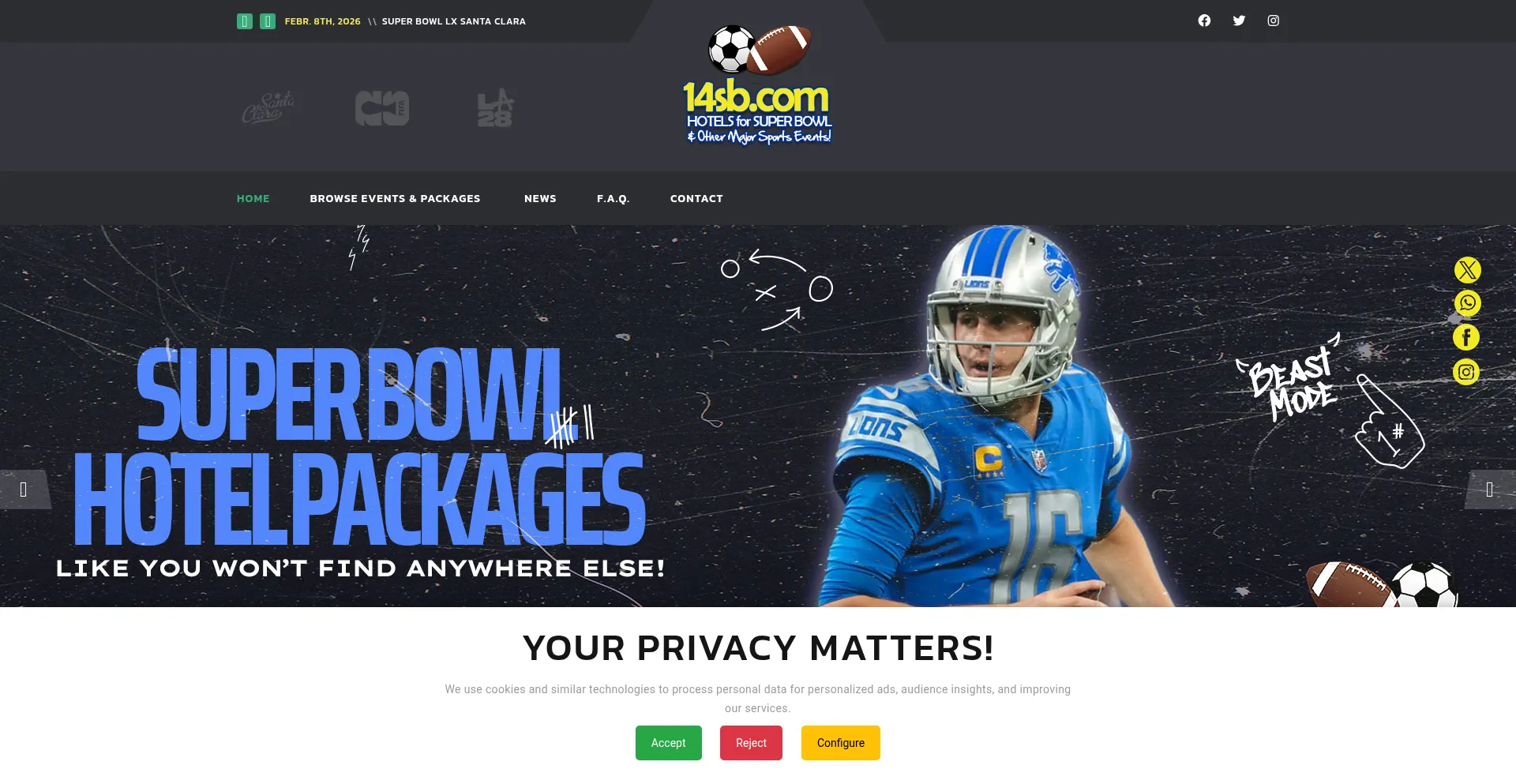 Website screenshot of 14sb.com