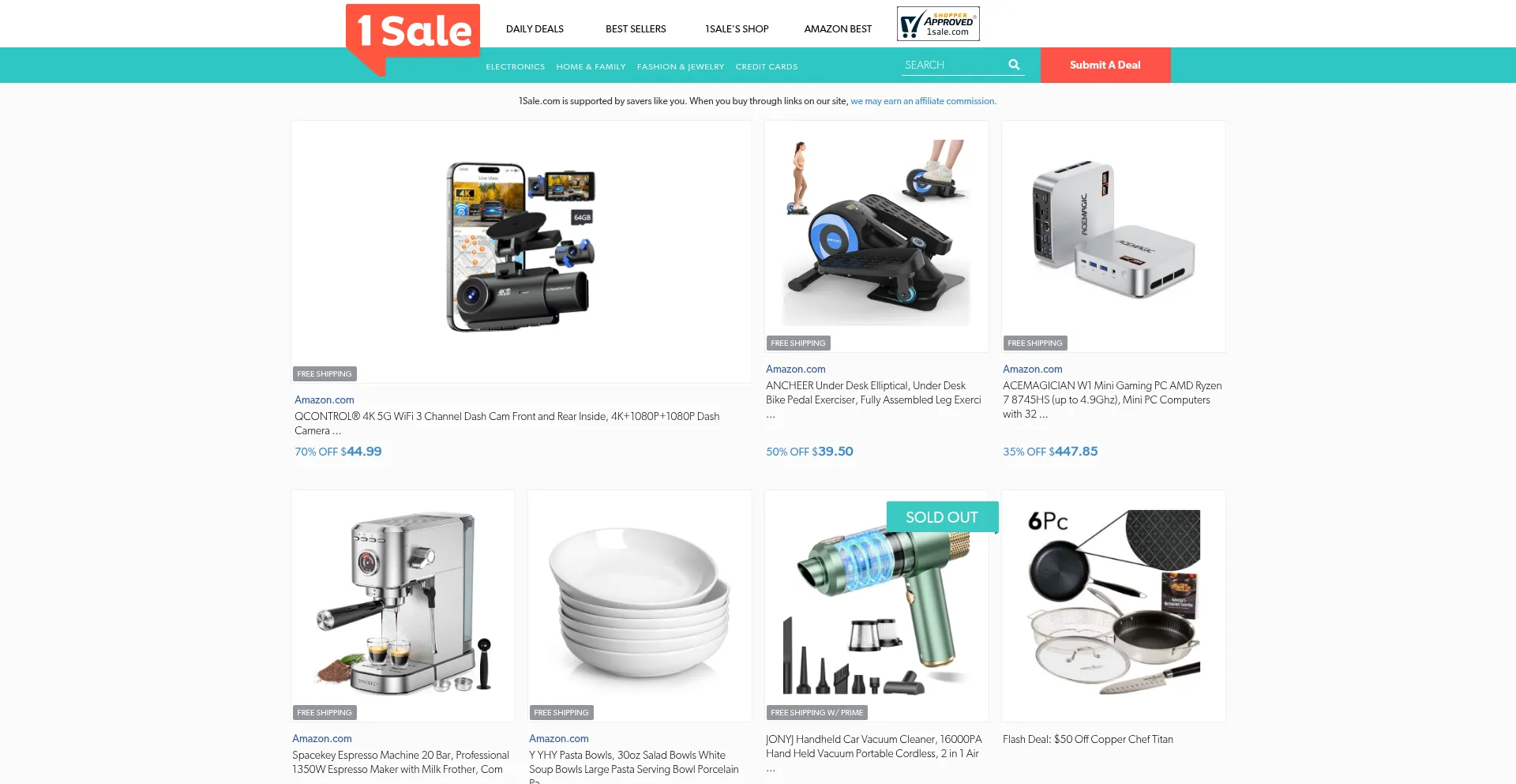Website screenshot of 1sale.com