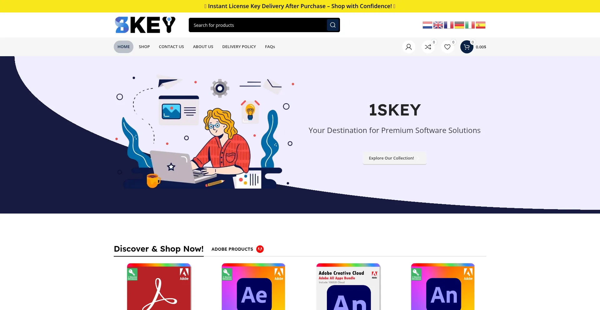 Website screenshot of 1skey.com