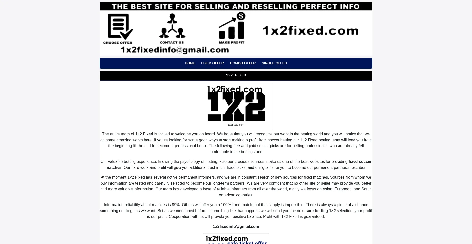 ¿És Seguro y Confiable 1x2fixed.com?