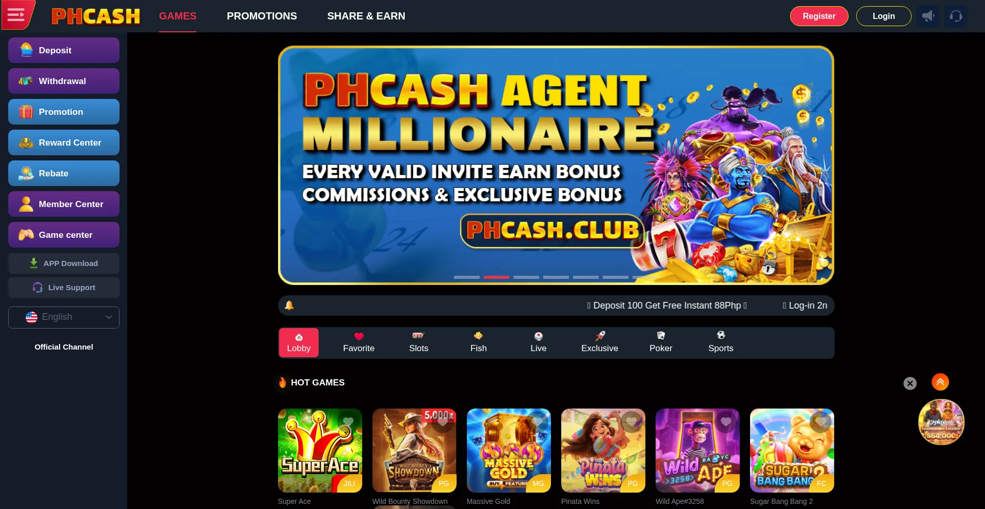 Website screenshot of 229phcash.com