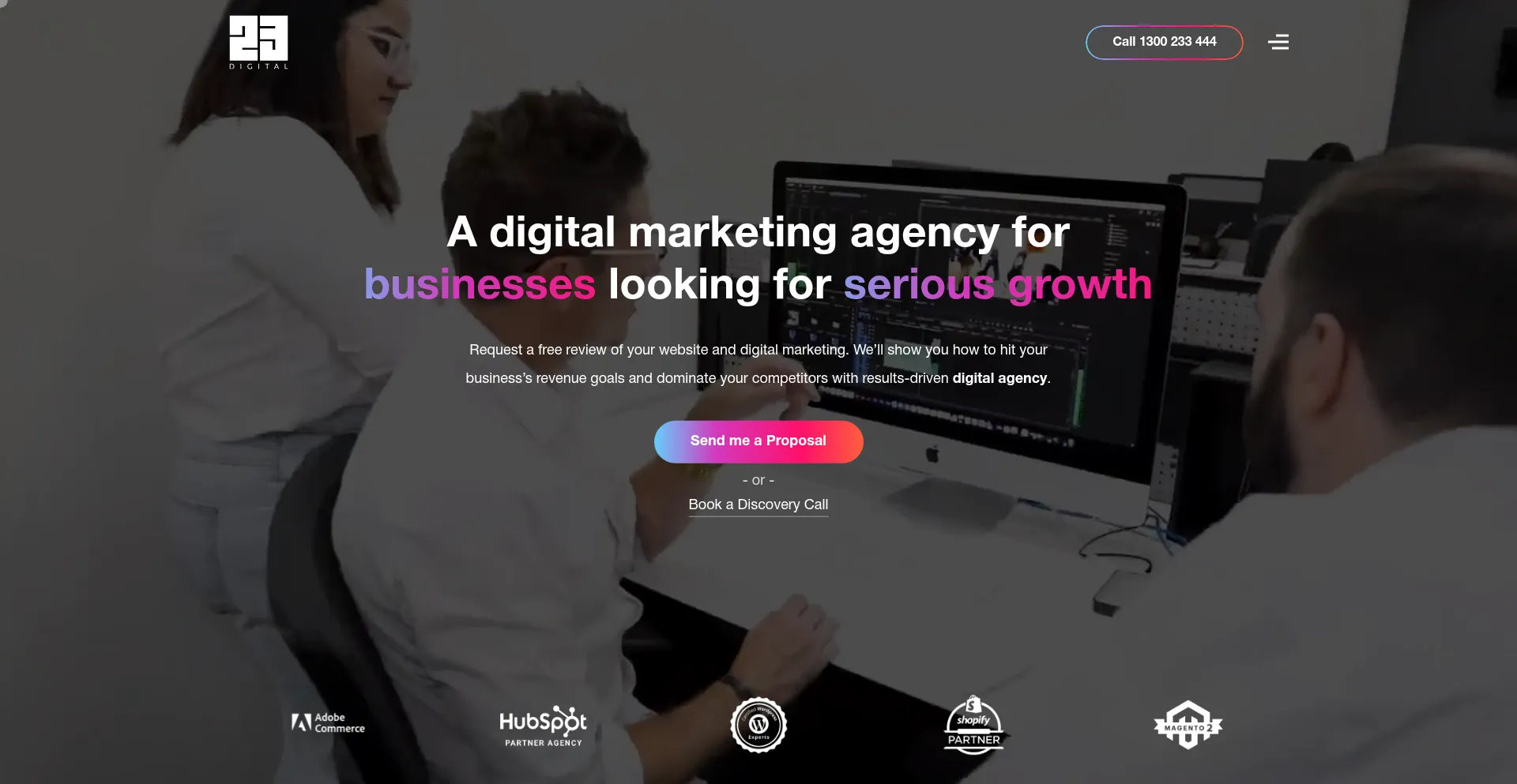 Website screenshot of 23digital.com.au