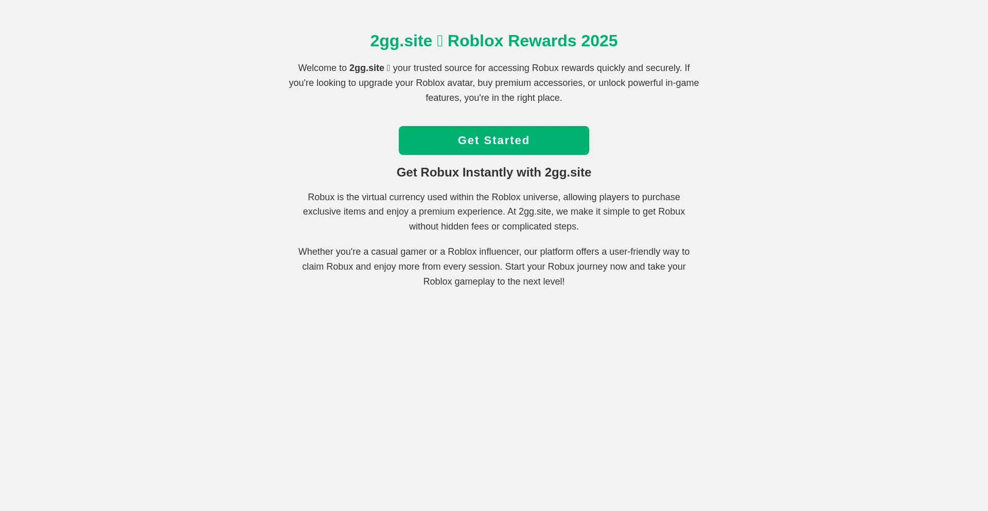 Website screenshot of 2gg.site