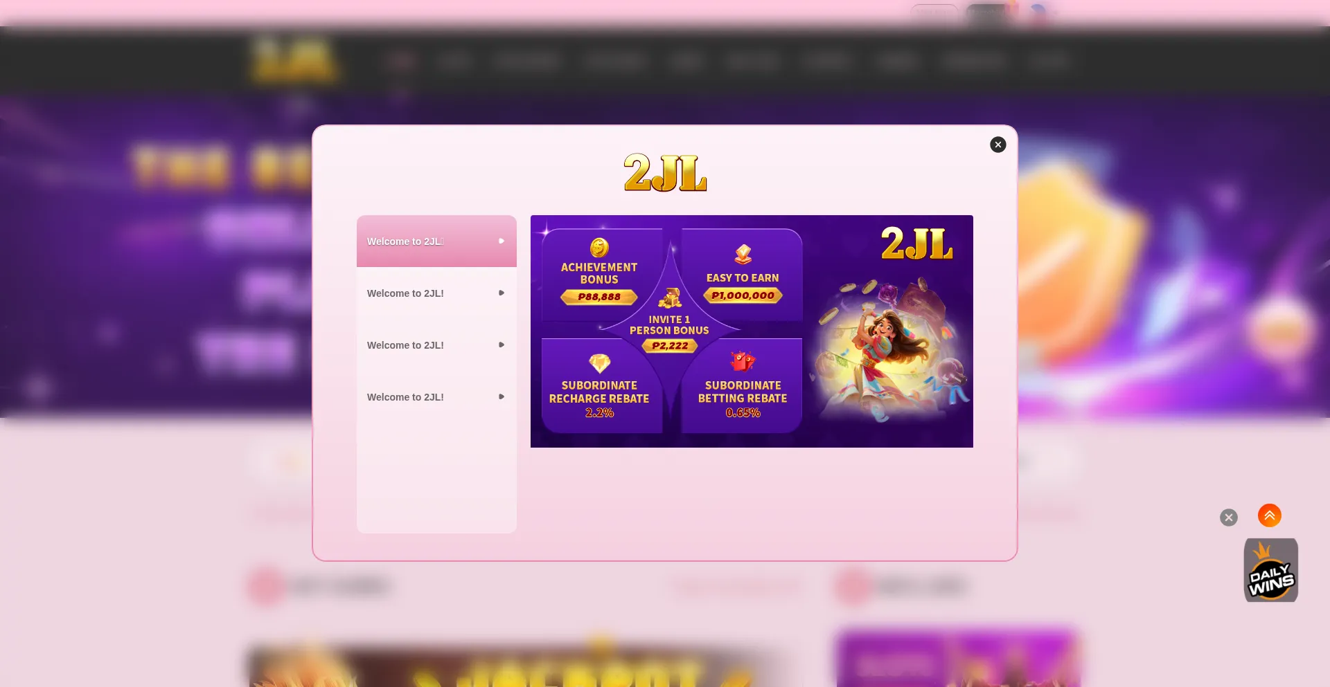 Website screenshot of 2jl.one