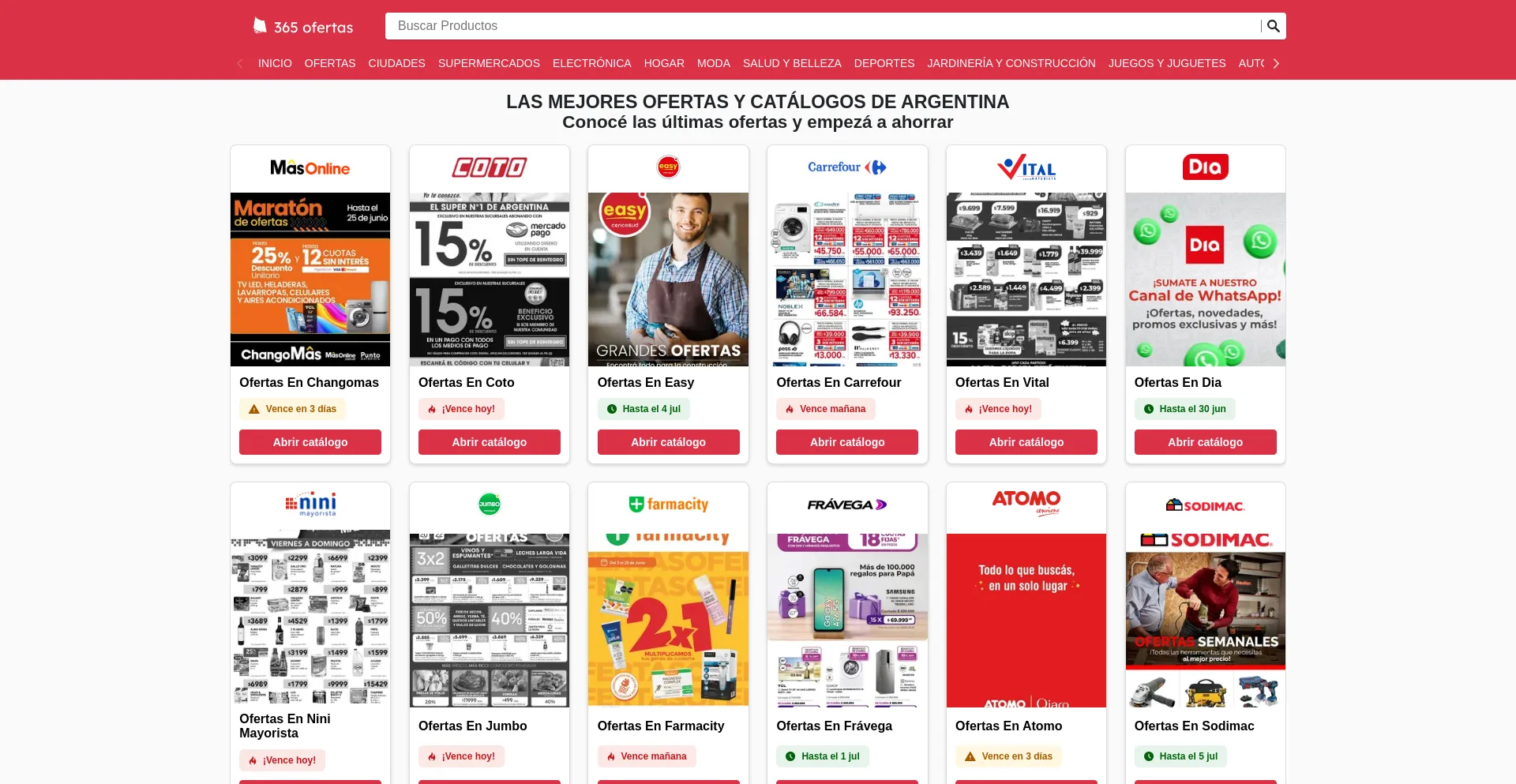 Website screenshot of 365ofertas.com