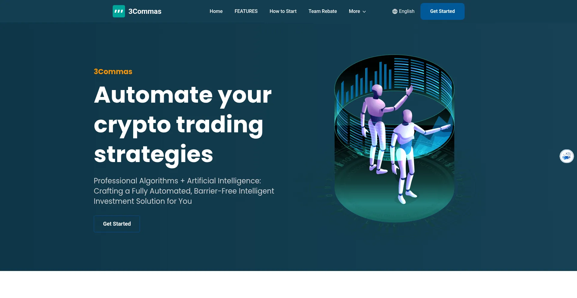 Website screenshot of 3commas.top