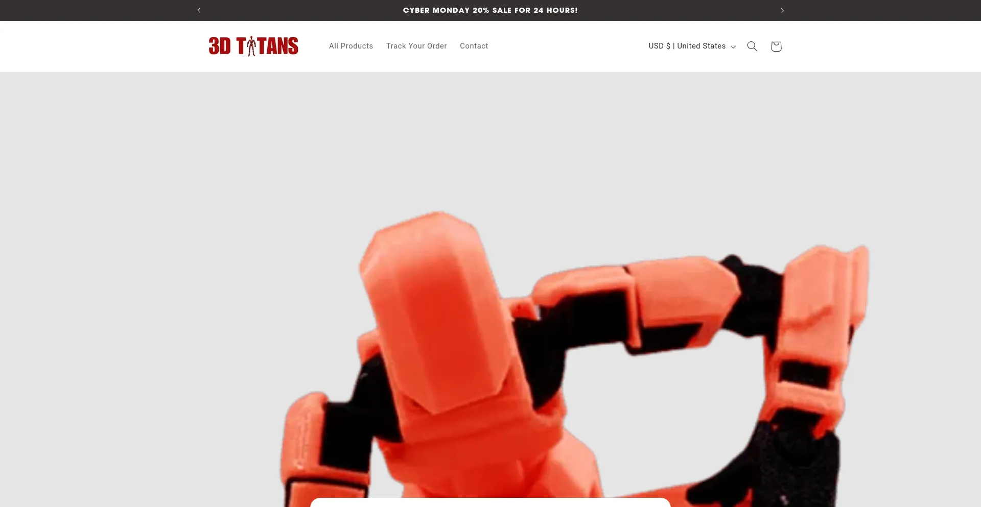 Website screenshot of 3dtitans.shop