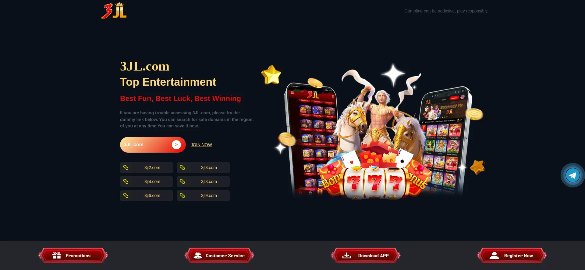 Website screenshot of 3jl.com