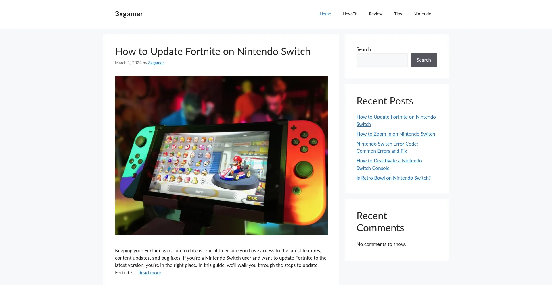 Website screenshot of 3xgamer.com