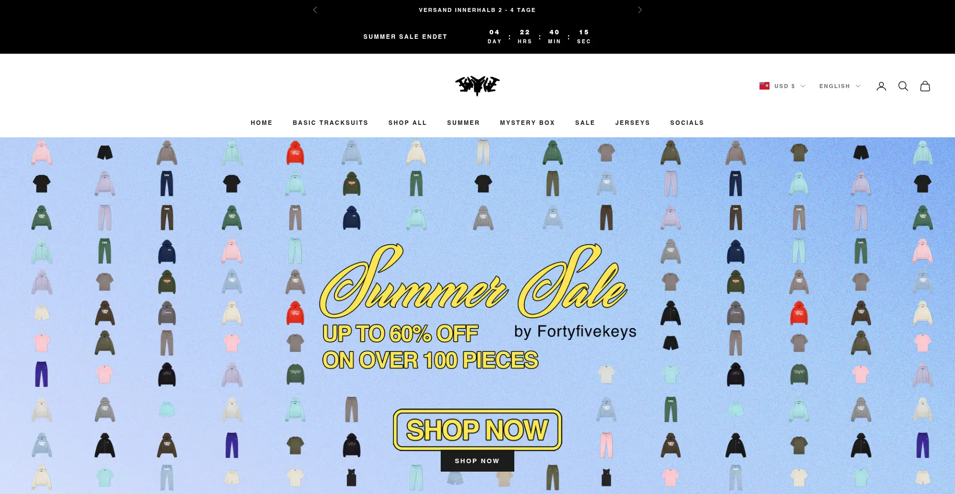 Website screenshot of 45keys.com