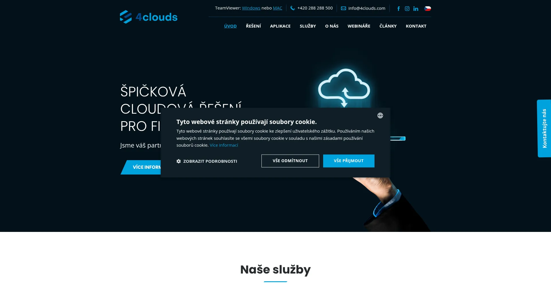 Website screenshot of 4clouds.com
