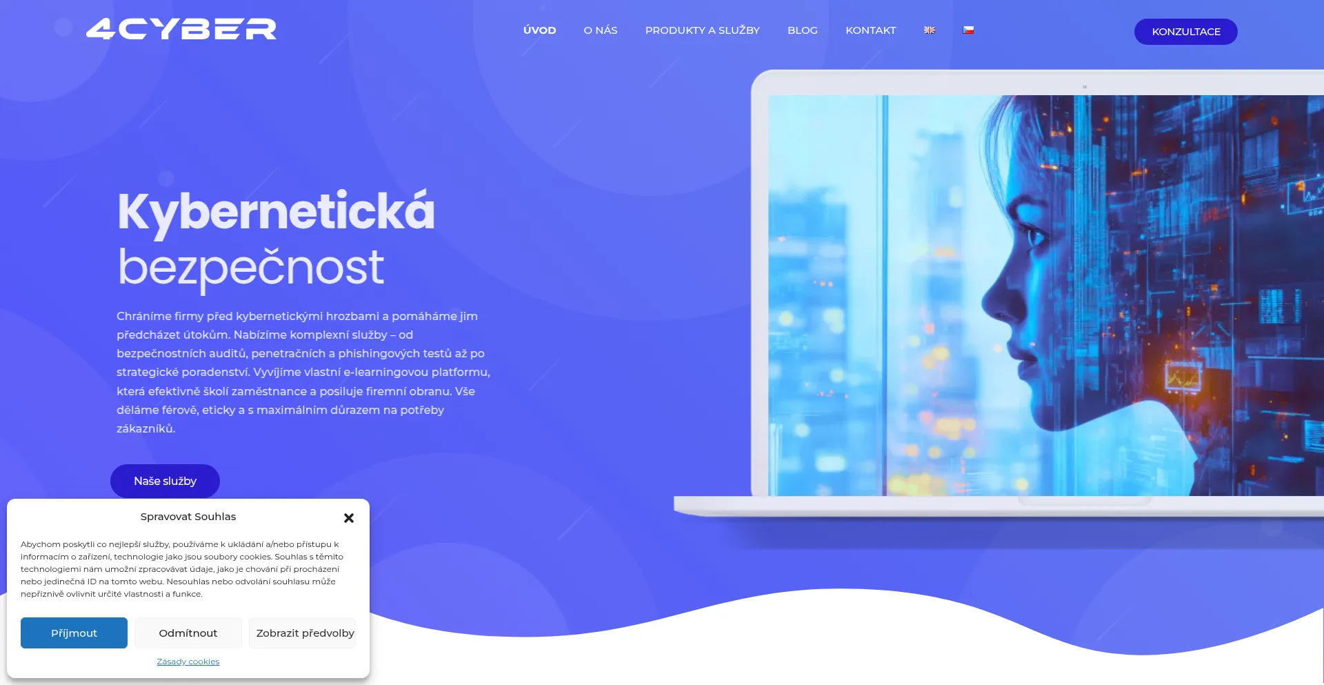 Website screenshot of 4cyber.cz