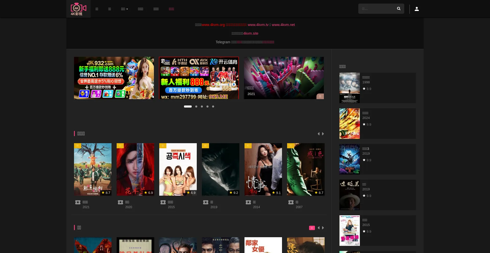 Website screenshot of 4kvm.org