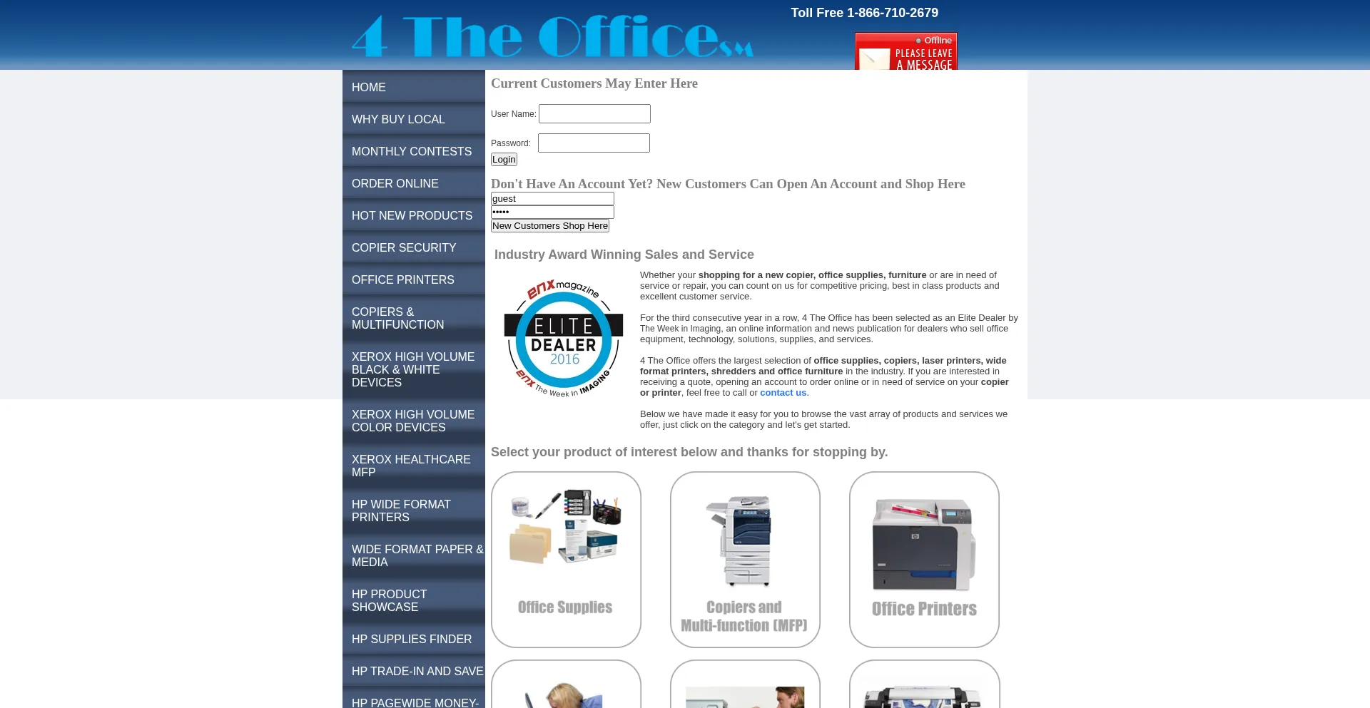 Website screenshot of 4theoffice.net