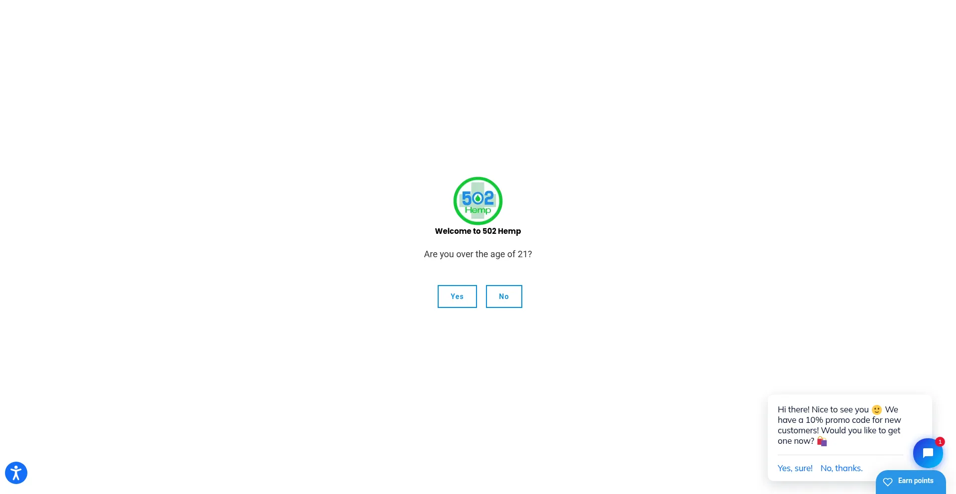 Website screenshot of 502hemp.com