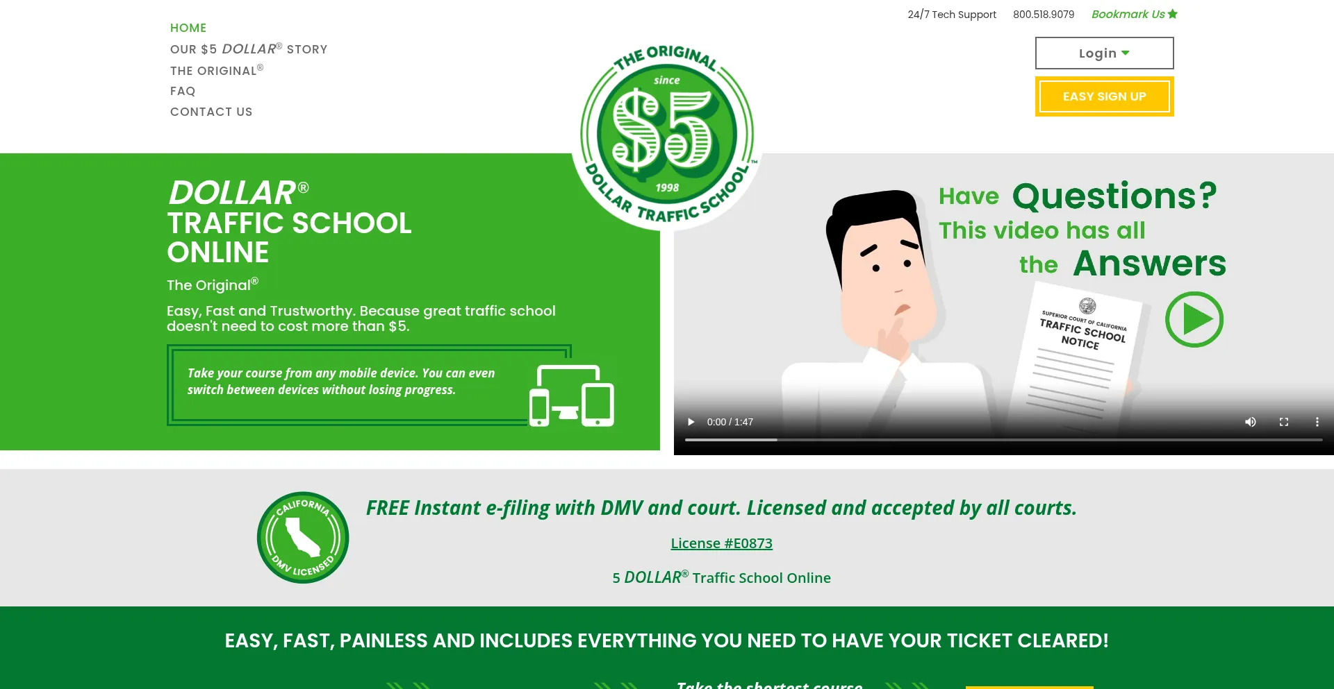 ¿És Seguro y Confiable 5dollartrafficschoolonline.com?