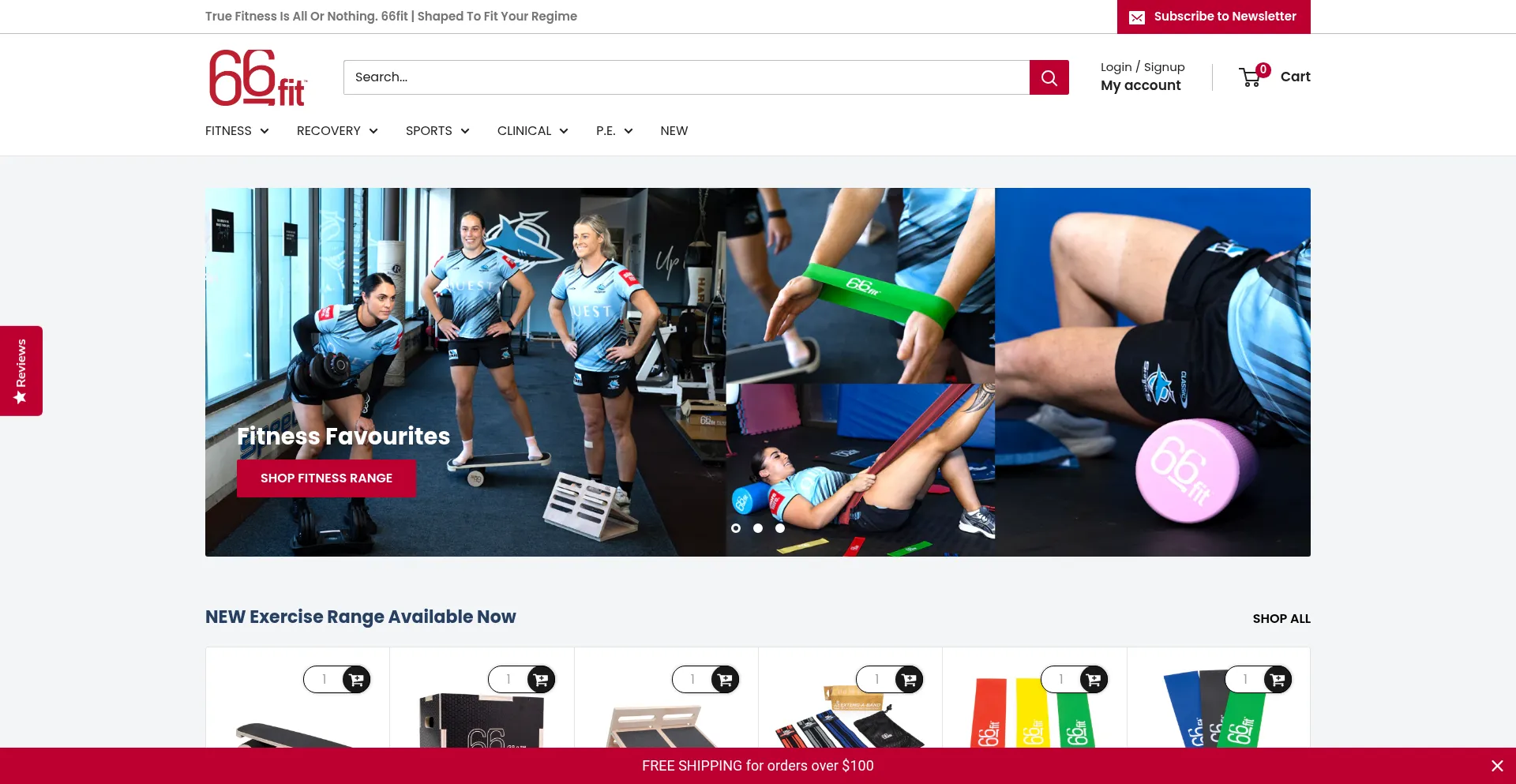 Website screenshot of 66fit.com.au