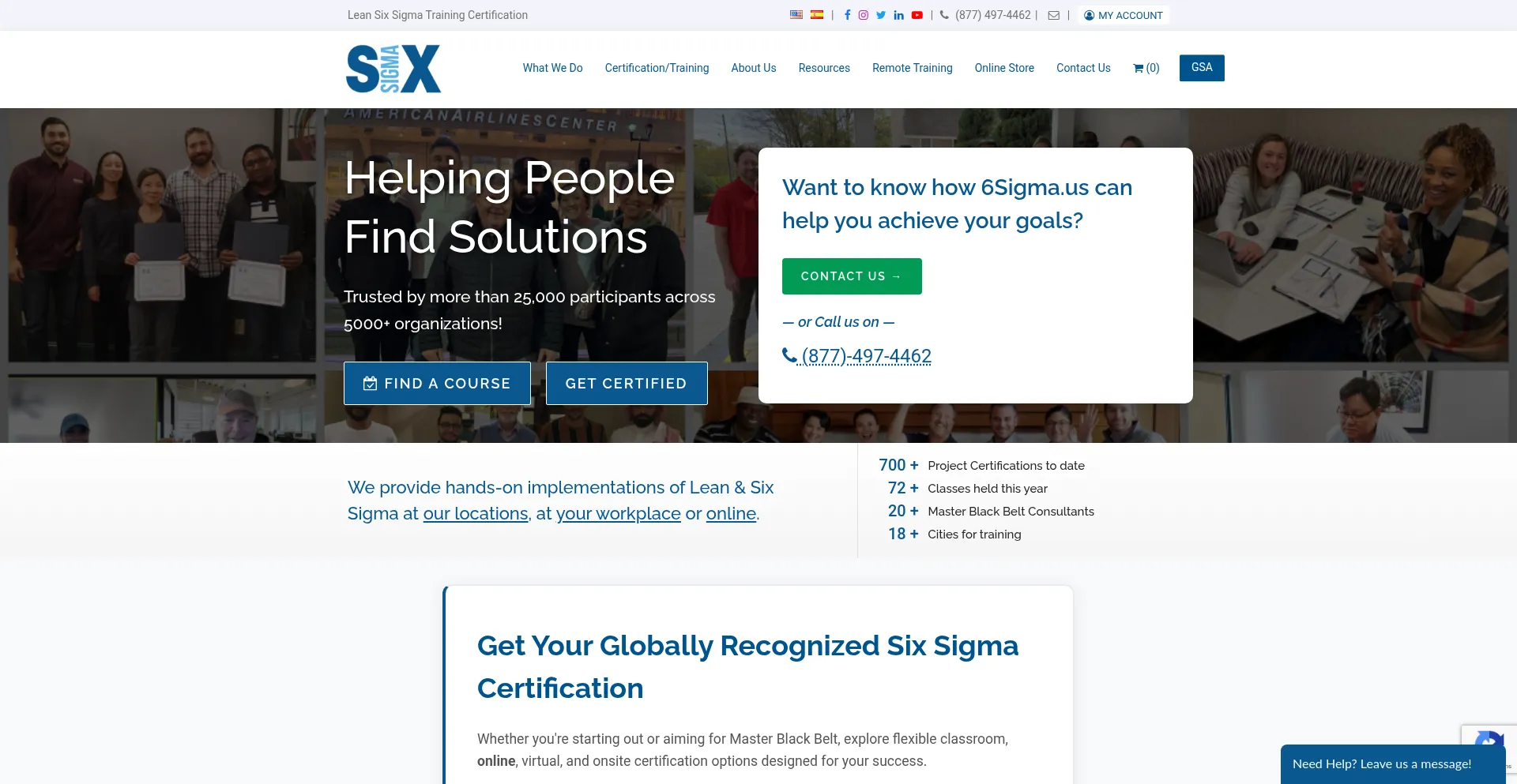 Website screenshot of 6sigma.us