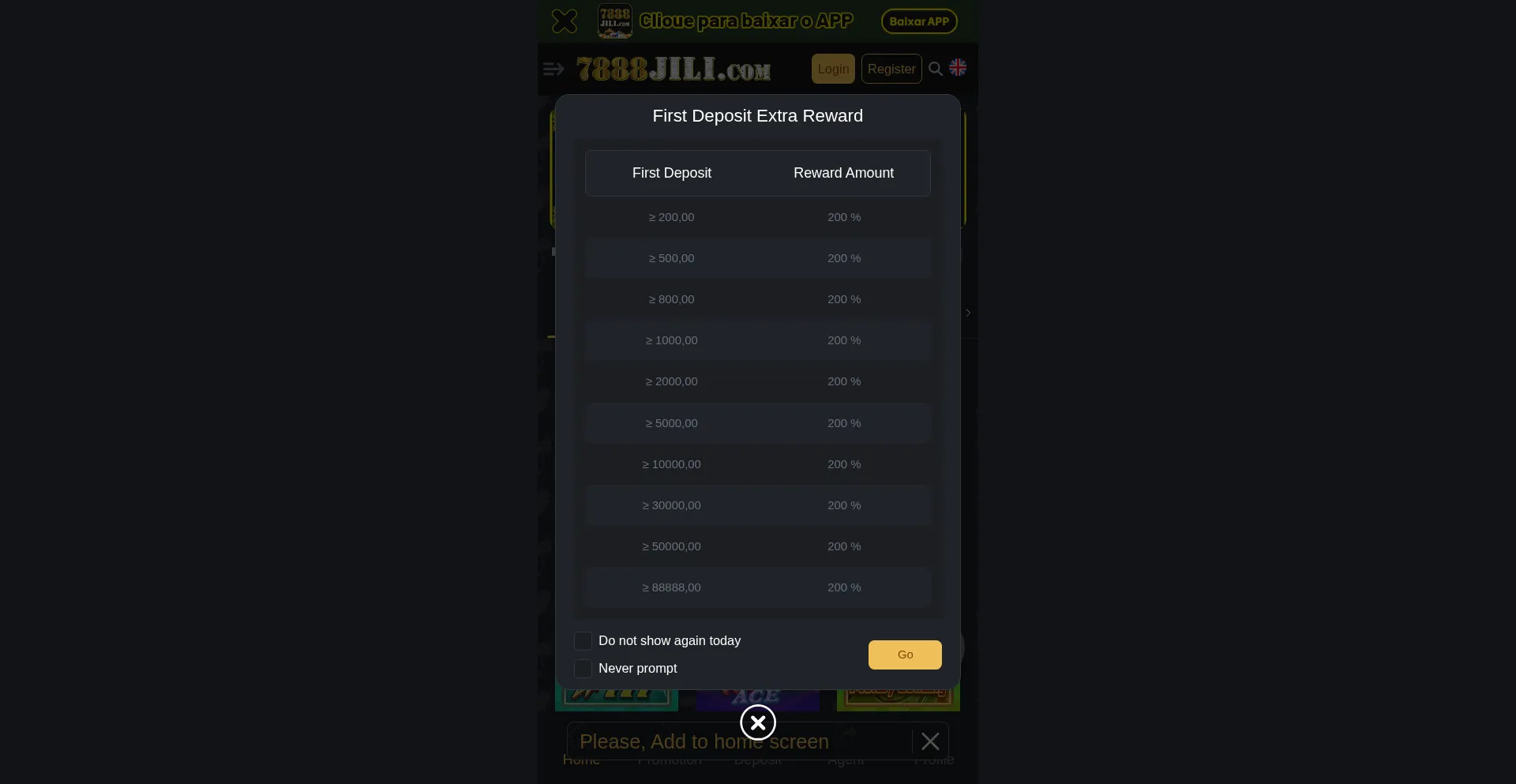 Website screenshot of 7888jili.com