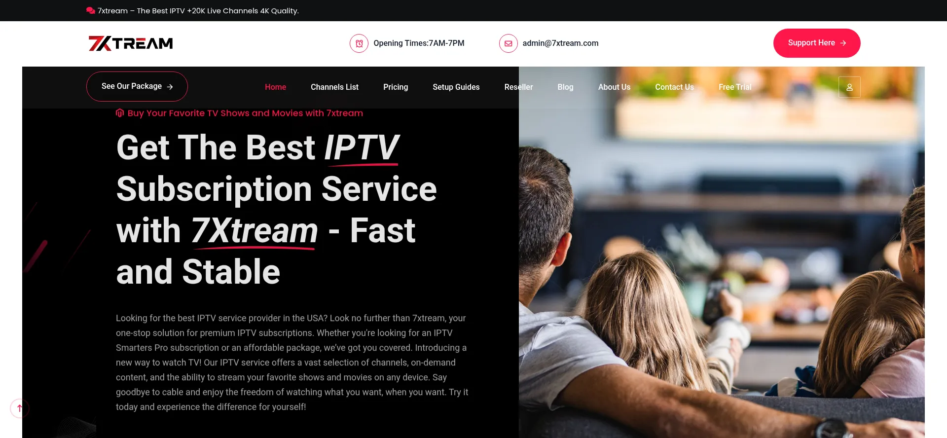 Website screenshot of 7xtream.com
