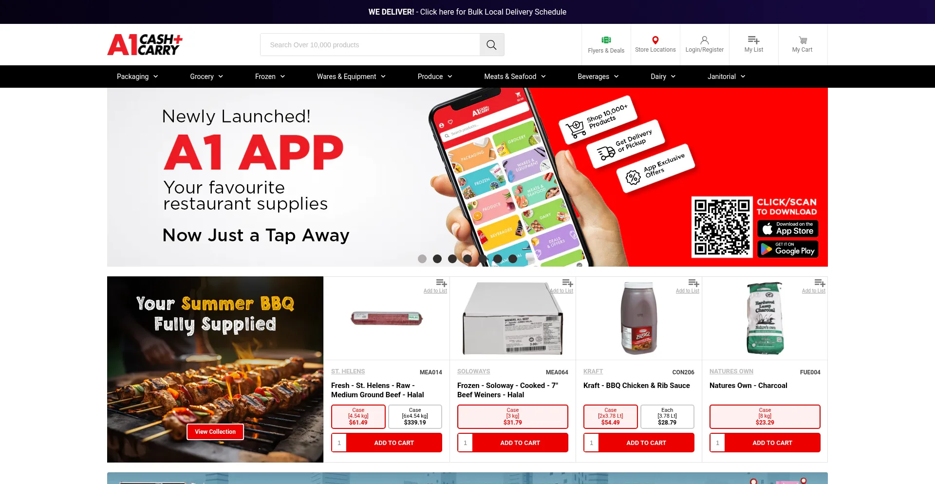Website screenshot of A1cashandcarry.com