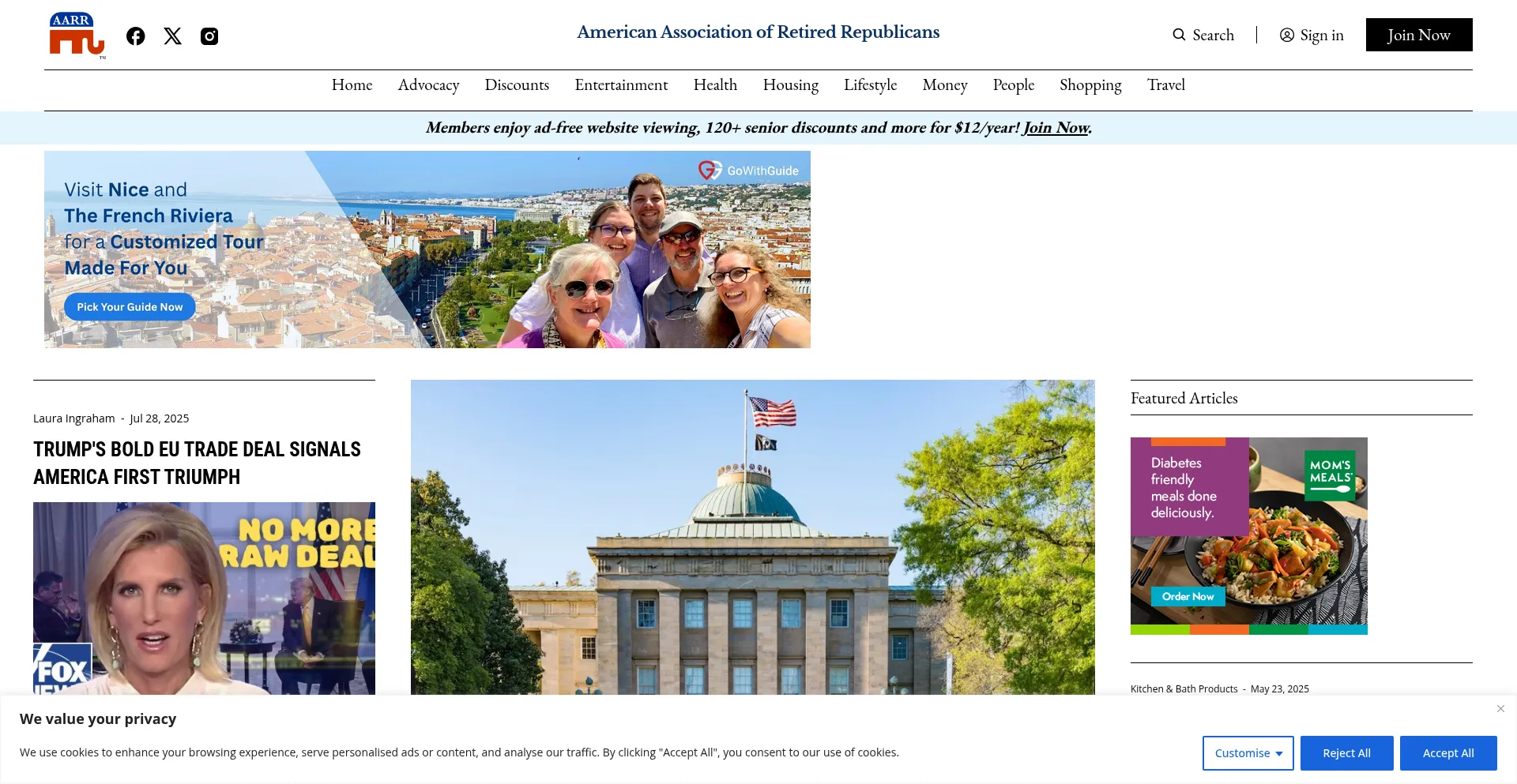 Website screenshot of Aarr.org